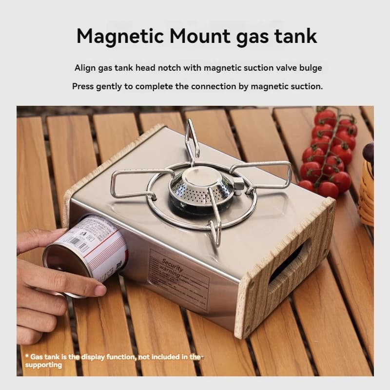 Outdoor Card Stove Camping Hiking Camping Gas Stove Portable Barbecue Gas Stove with Magnetic Suction
