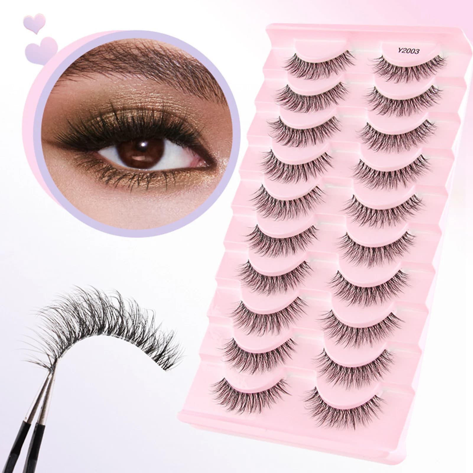 10 paia di ciglia finte simulazione ciglia finte volume ciglia spesse per trucco di nozze per feste cosplay