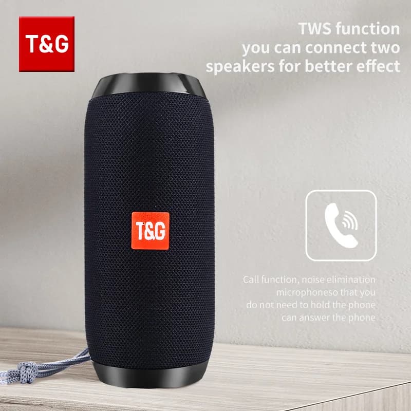 Bluetooth Speaker T&G TG117 Portable TWS Audio Box Waterproof Speaker Stereo Speaker External Surround Support TF Radio FM