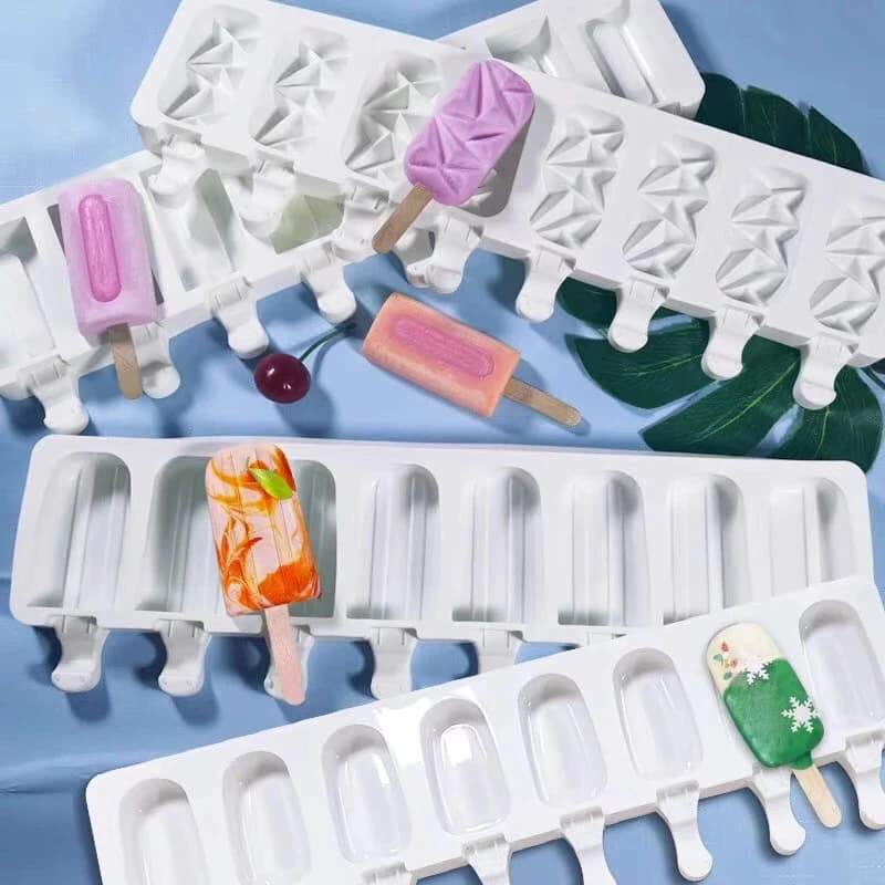 Stampo per ghiaccioli in silicone a 3/4 celle Magnum Ice Pop Maker Stampo per gelato Stampo per vassoio di ghiaccio Congelatore per succhi di frutta Strumento per la cottura di torte con ghiaccioli