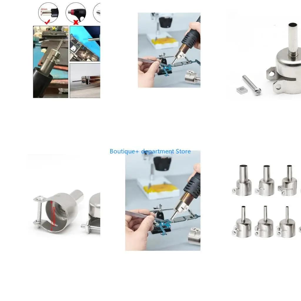 E1PD Heat Guns Nozzles,8pcs/Set Heat Guns Nozzle Kits 3mm,4mm,5mm,6mm,7mm,8mm,10mm,12mm Stainless Steel Mouth Tip Repair Part