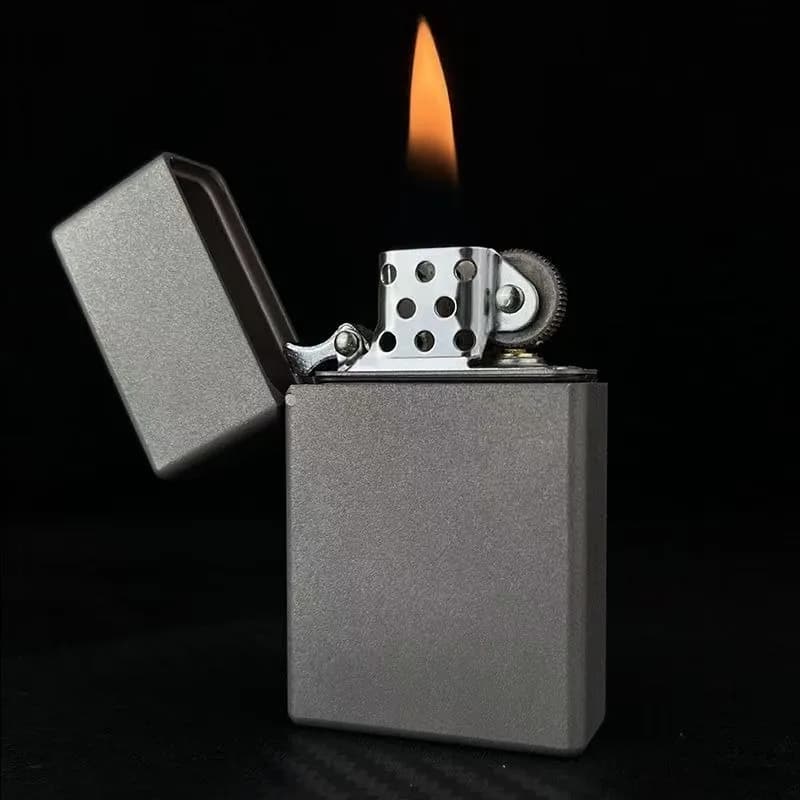Titanium alloy small steel gun narrow version fuel lighter windproof personalized creative high-end gift