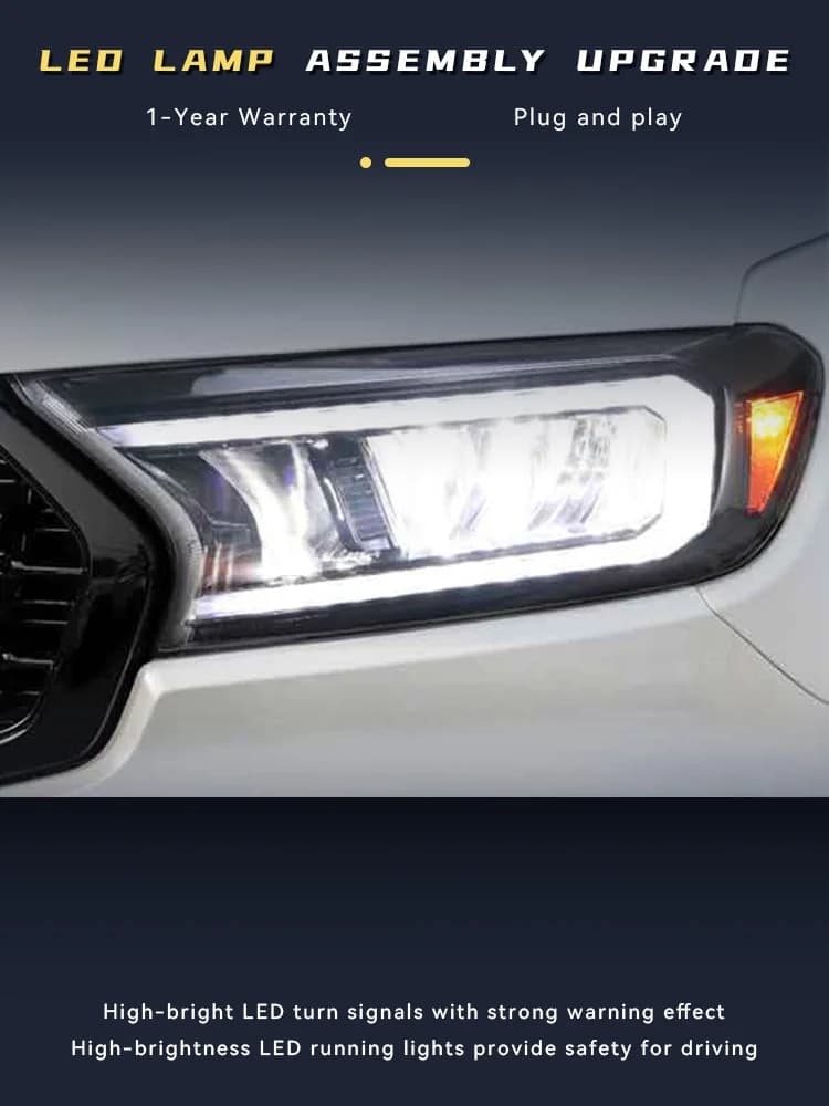Luci auto per Ford Ranger 2015-2020 Stile classico Full LED DRL Fari modificati Alta configurazione Design Accessori lampada anteriore