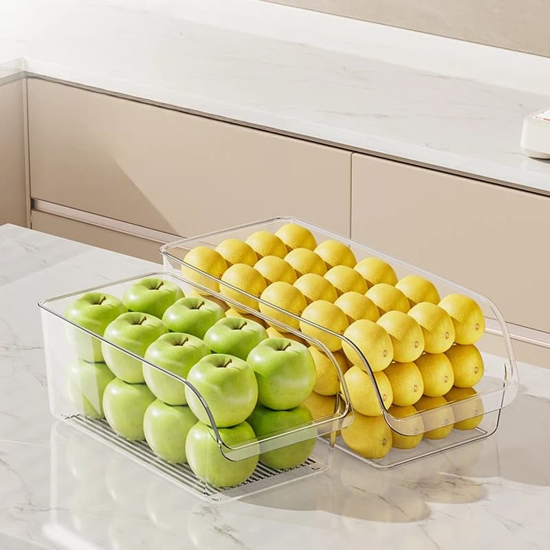 Organizzatore da Cucina con Contenitore Trasparente per Frigorifero per Uova, Frutta e Verdura, 1 Pezzo, Contenitore per Alimenti in Plastica Senza BPA