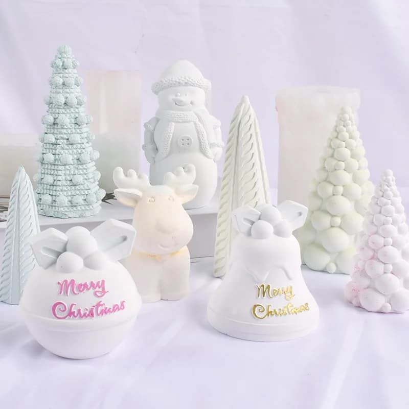 3D DIY Christmas Silicone Candle Soap Epoxy Resin Wax Mold Silicone Cake Chocolate Making Christmas Gift Home Party Decoration