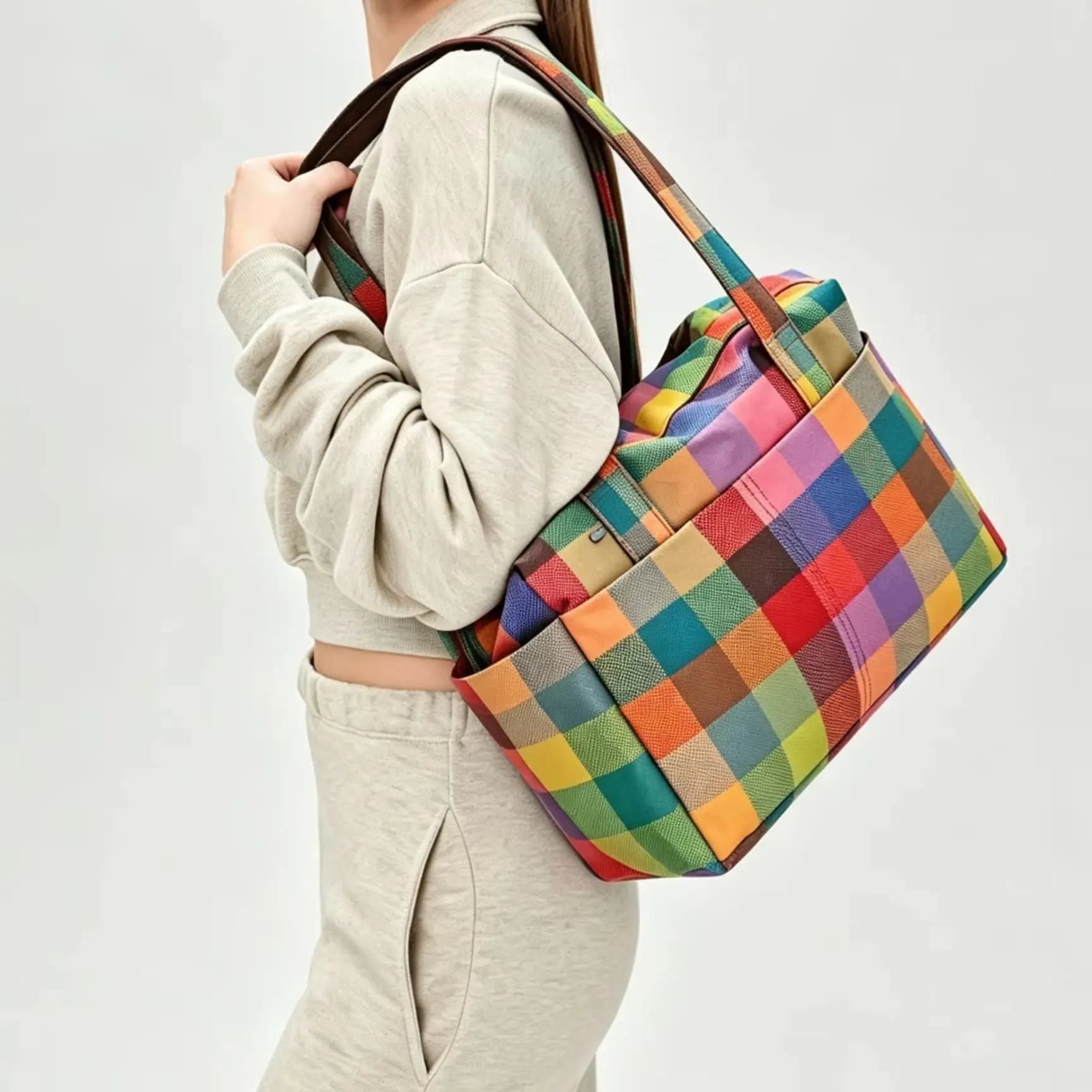 Everyday Cloud Bag, Top Handle Tote Bag with Key Leash, Simple Casual Large Commuter Laptop Bag Work Bag, Women's Diaper Bag