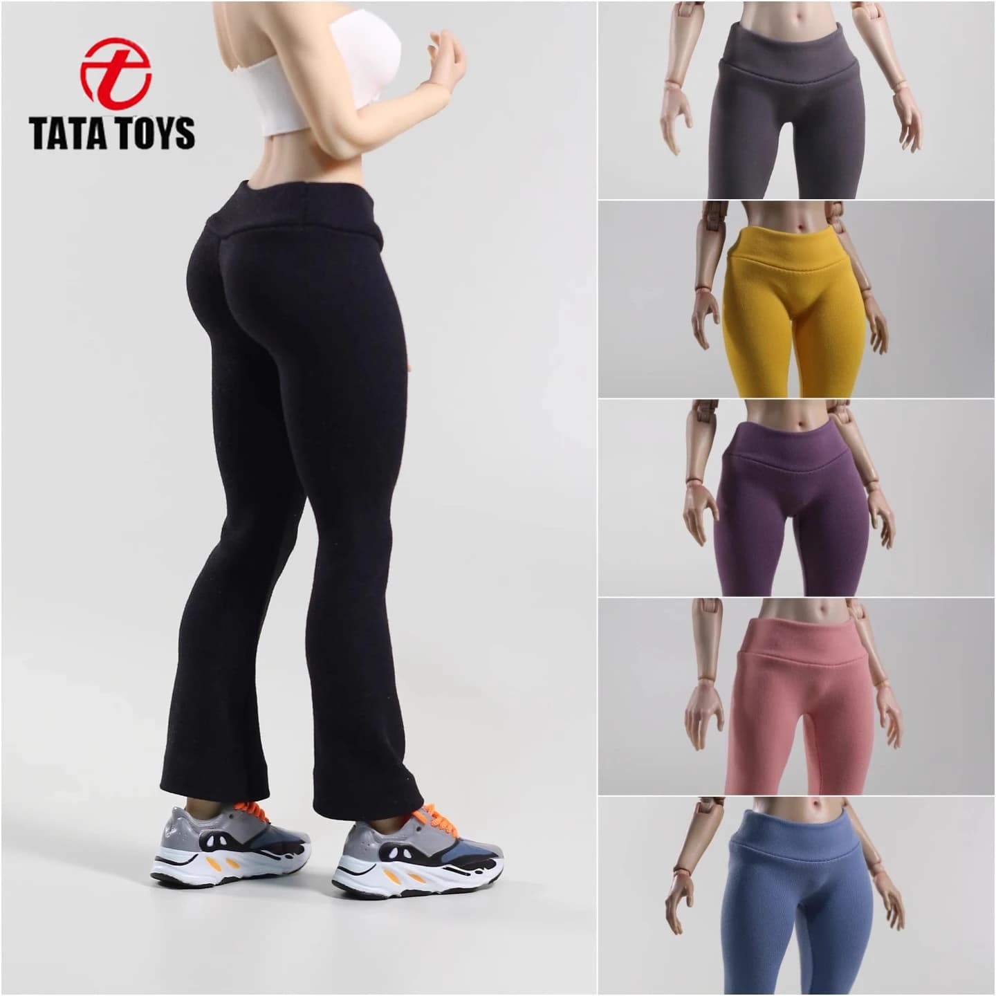 Pantaloni da yoga per bambole femminili in scala 1/6 adatti al modello del corpo di action figure da 12 pollici