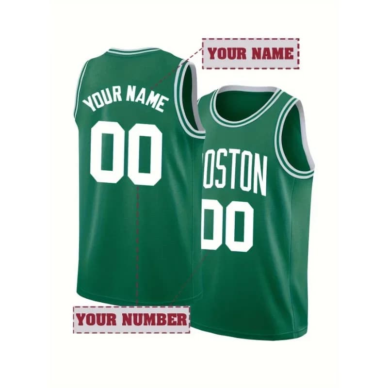 Custom embroidered basketball sweater with name and number of men, crew neck, sleeveless, men's tea canoe