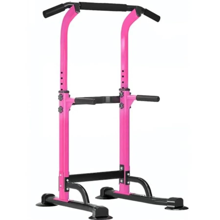 Power Tower Multifunction Station with Traction Bar and Dip, Adjustable Height, Strength Training Equipment, for Home Gym
