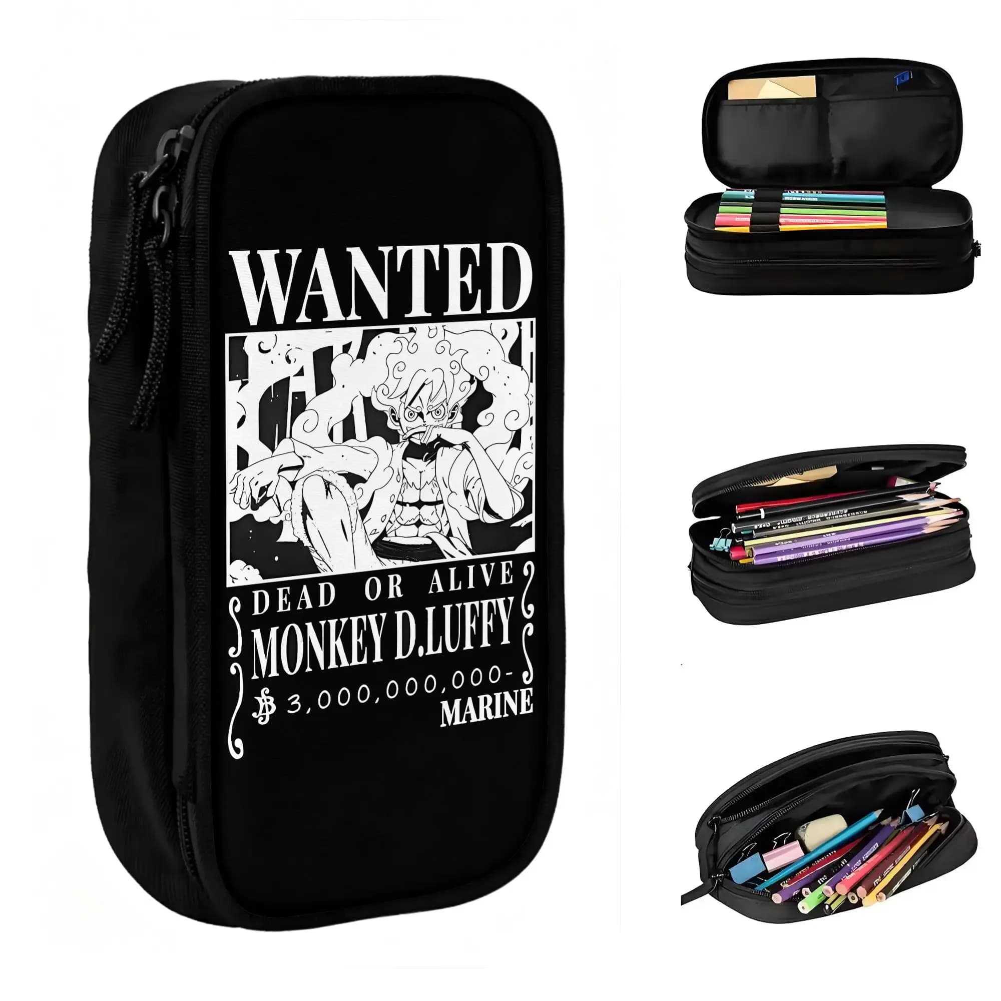 Custom Kawaii One P-Pieces Luffy Manga Pencil Cases for Boys Girls Big Capacity Pencil Bag School Supplies