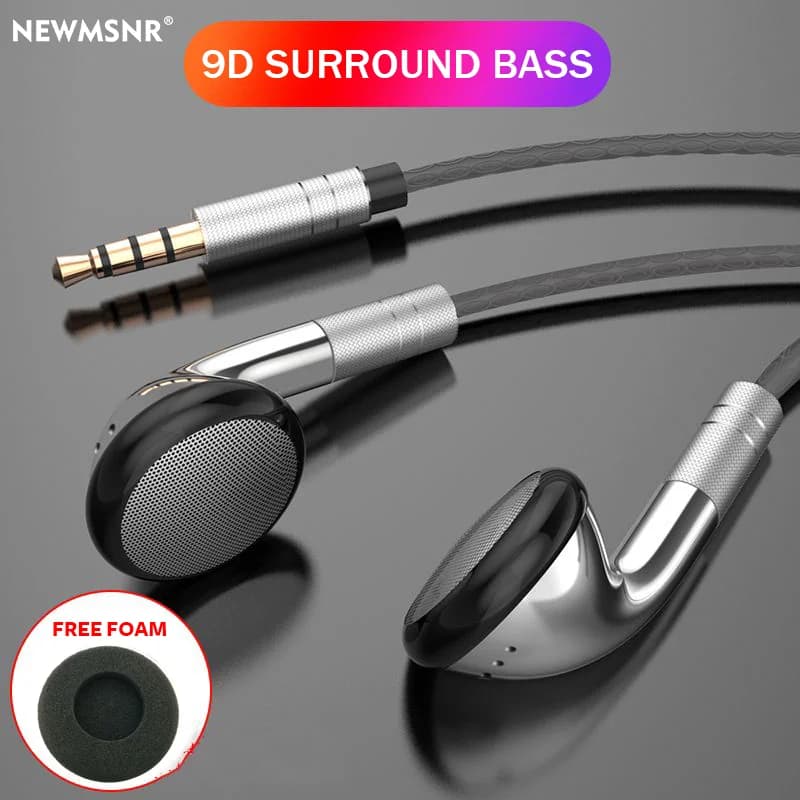 Auricolari con controllo cablato per bassi surround 9D Cuffie intrauricolari da 3,5 mm per auricolari IOS con microfono HD Cuffie da gioco sportive Vivavoce