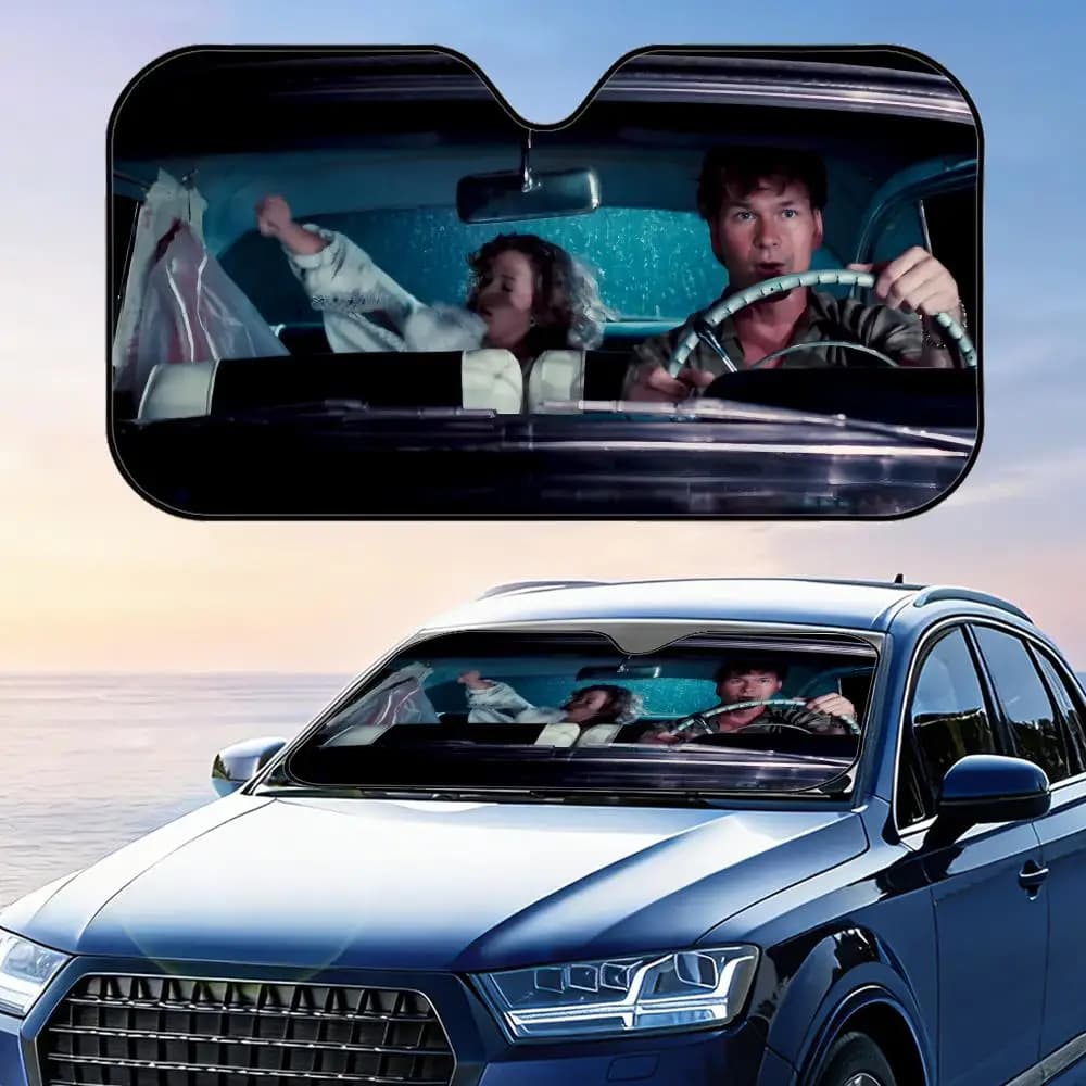 D-Dirty Dancing Movie Sun Visor Parasole pieghevole per parabrezza dell'auto, protezione UV, isolamento termico riflettente, copertura riutilizzabile