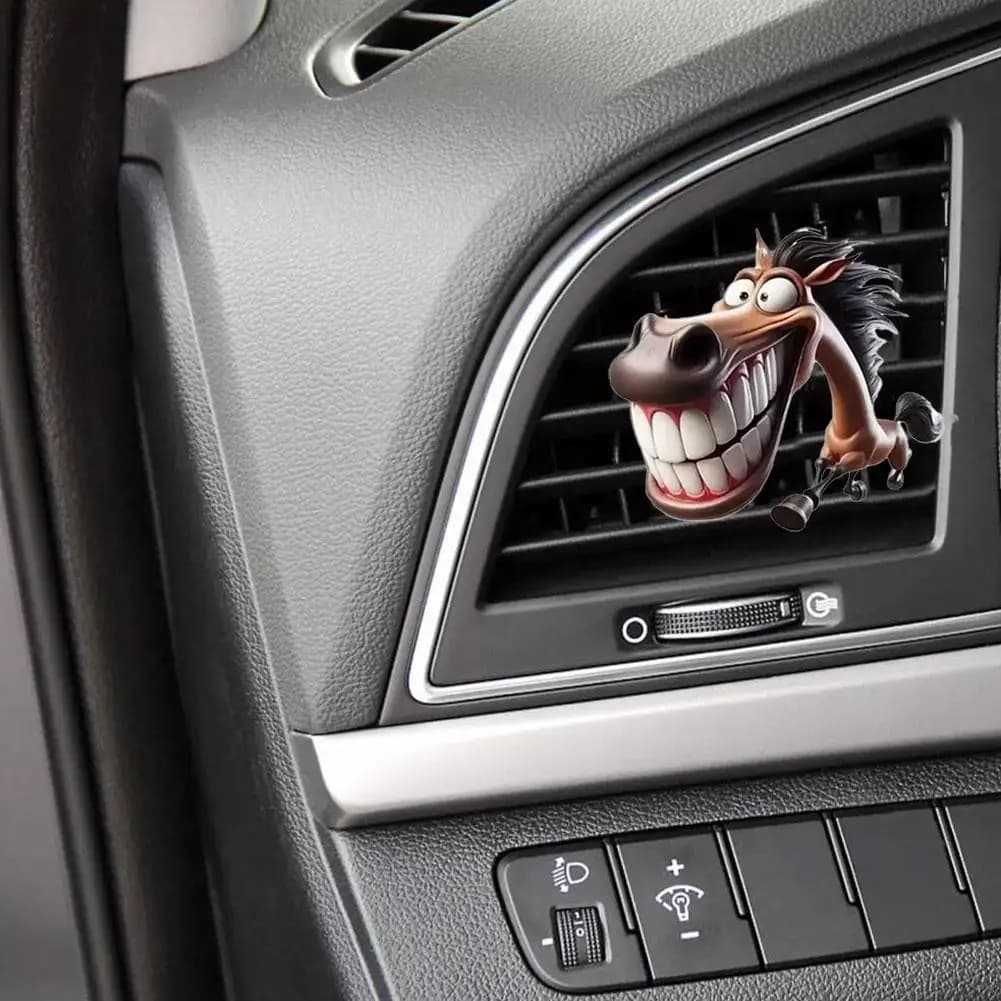 Auto Air Vent Aromatherapy Clip 2D Acrylic Mouth Large Horse Shape Aromatherapy Diffuser For Air Deodorant Vent Clip E0Z4