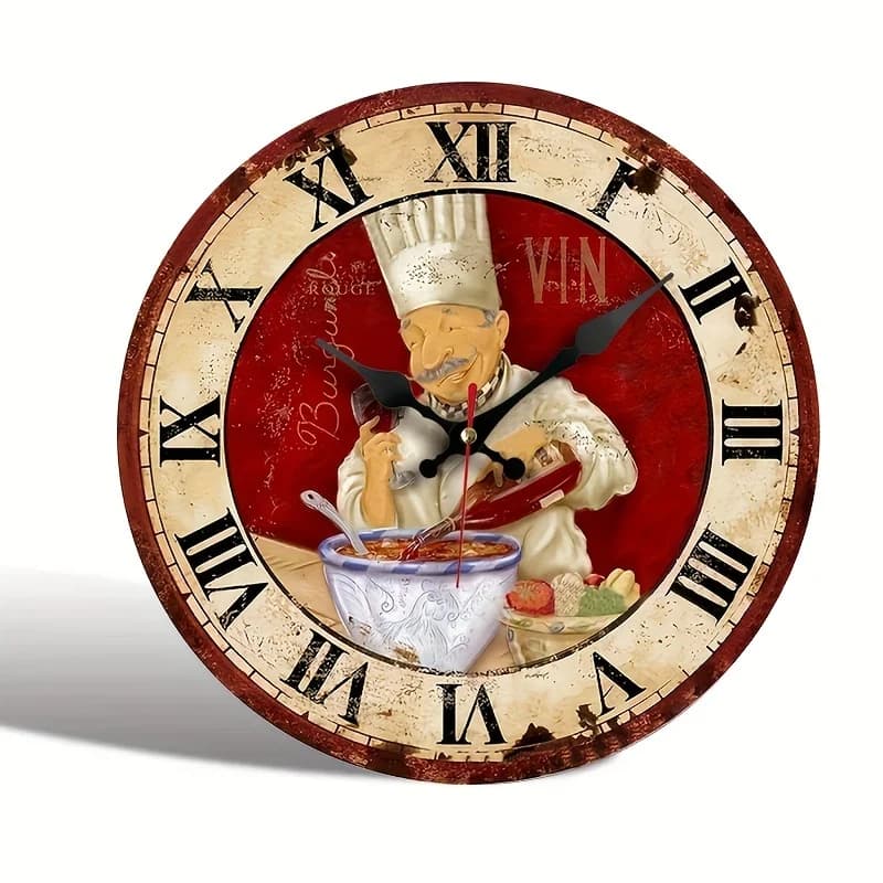 Modern Silent Wooden Wall Clock - Round, Battery-Powered, No Drilling Required, Suitable for Living Room and Bedroom Decoration