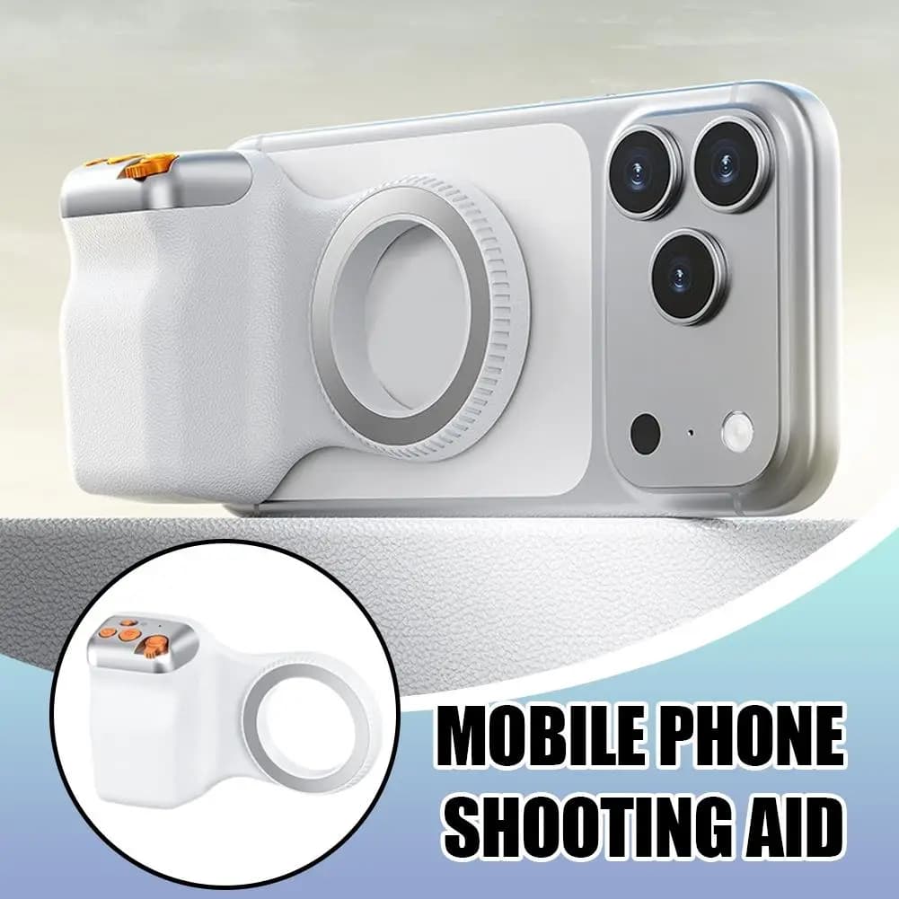 Universal Magnetic Support for Smartphone, Ergonomic Design Comfortable for Mobile and Vlogging Photography