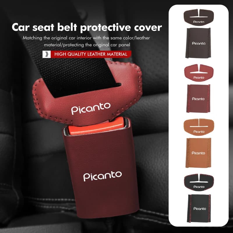 2pcs Car Seat Belt Anti-Scratch Protector Buckle Cover For KIA Niro Stonic Picanto Proceed Sorento Cerato