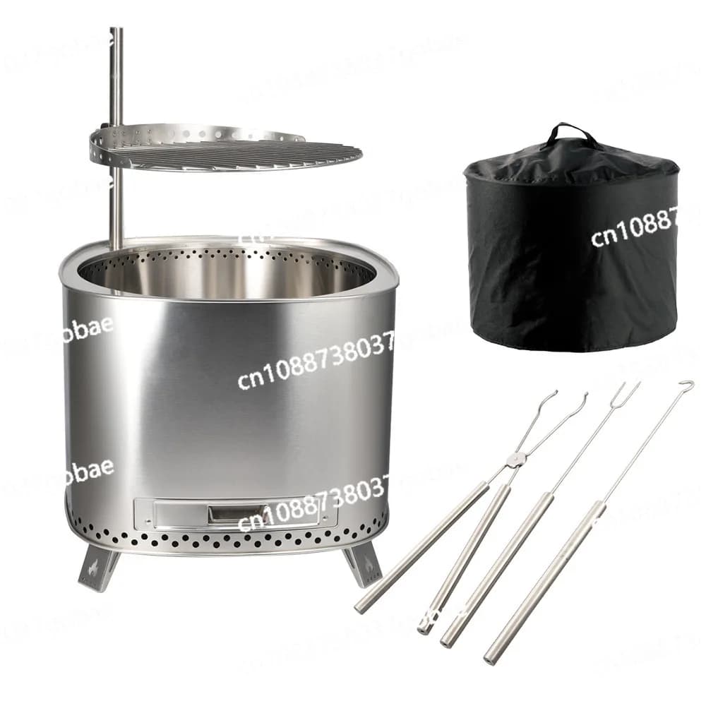 Foldable stainless steel outdoor grill Multipurpose wood stove