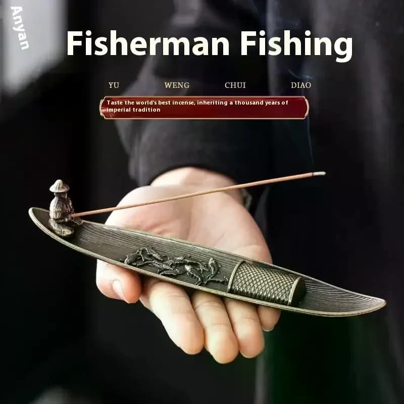 1 Set Multi Pesce Pescatore Cinese Pesca Incenso Porta Incensiere Per Bastoncini di Incenso Accessori Per La Decorazione Della Casa