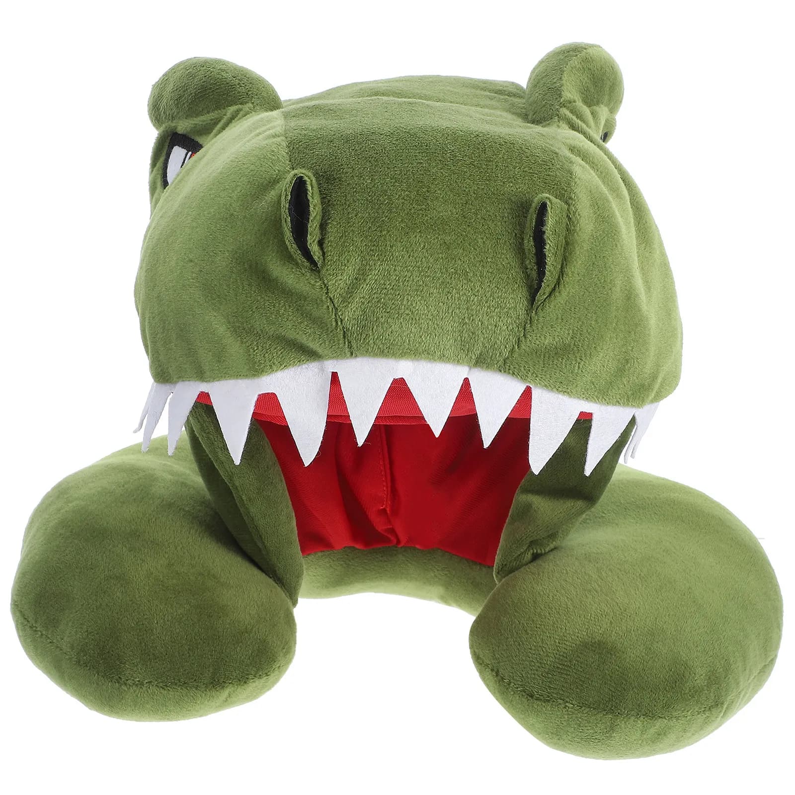 Cuscino da Viaggio a Forma di Dinosauro con Cappuccio, Supporto Cervicale a U per Adulti e Bambini, per Aereo, Auto, Treno
