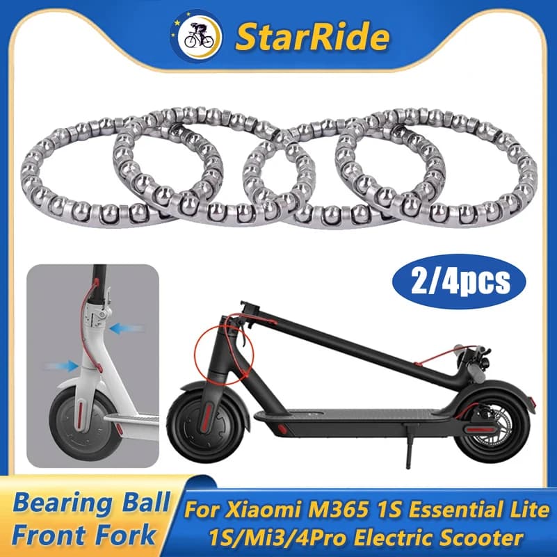 2/4pcs Bearing Ball Front Fork for Xiaomi M365 1S MI3 Scooter Fork Rotating Parts Vertical Rod Rotating Ball Steering Device