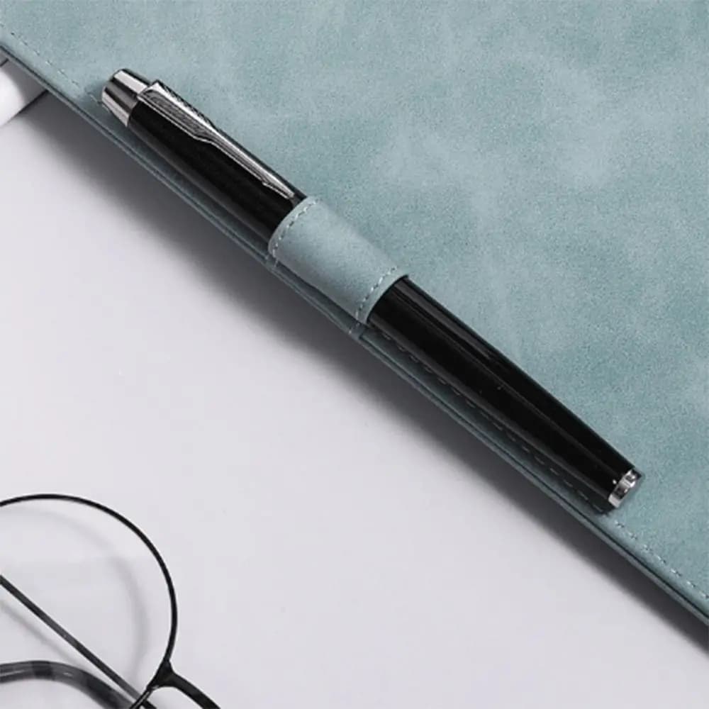Cartella multifunzionale con fibbia magnetica in pelle A4 Morsetto per firma in pelle PU addensata per documenti di grande capacità impermeabile