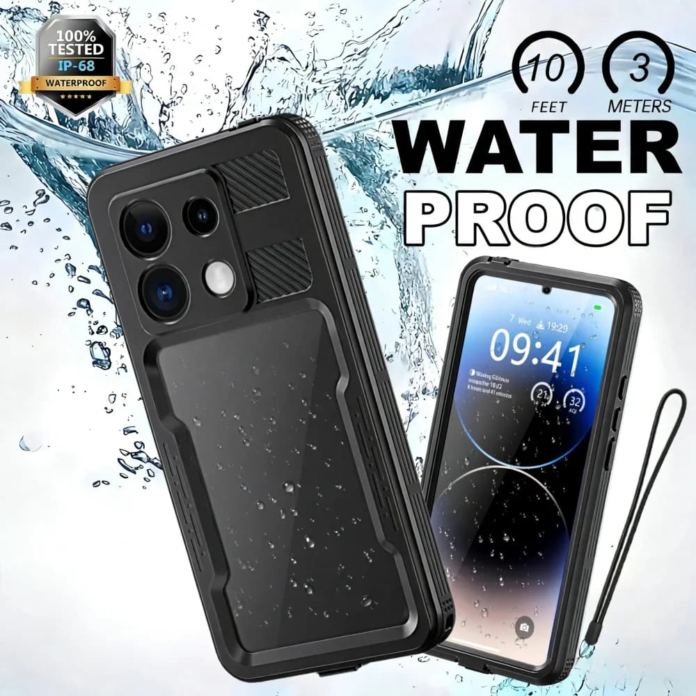 Custodia Impermeabile IP68 per Xiaomi Redmi Note 15 14 13 Pro 5G, per Sport all'Aperto, Snorkeling, Antipolvere, Antineve, Nuoto, Anti-caduta
