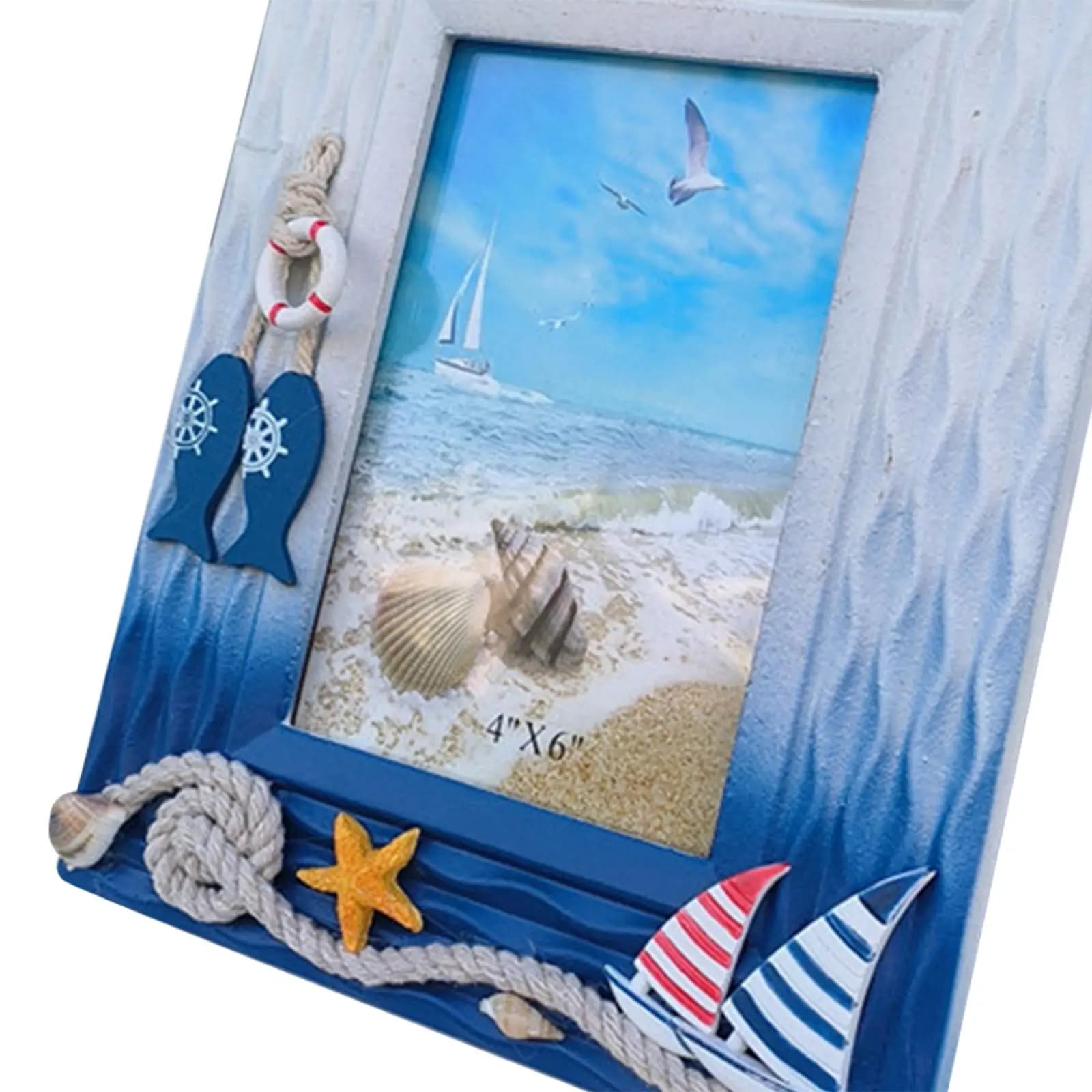 Nautical Theme Photo Holder Decoration Poster Shell Summer Vacation Memory