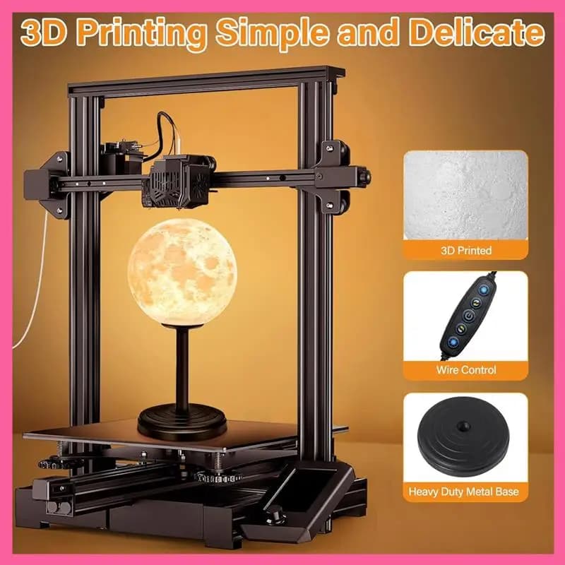 ABNM Lampada da comodino 3D Moon Lampada da comodino per camera da letto - Lampade da comodino dimmerabili Lampada piccola Lampada da scrivania a LED per camera da letto, casa, dormitorio