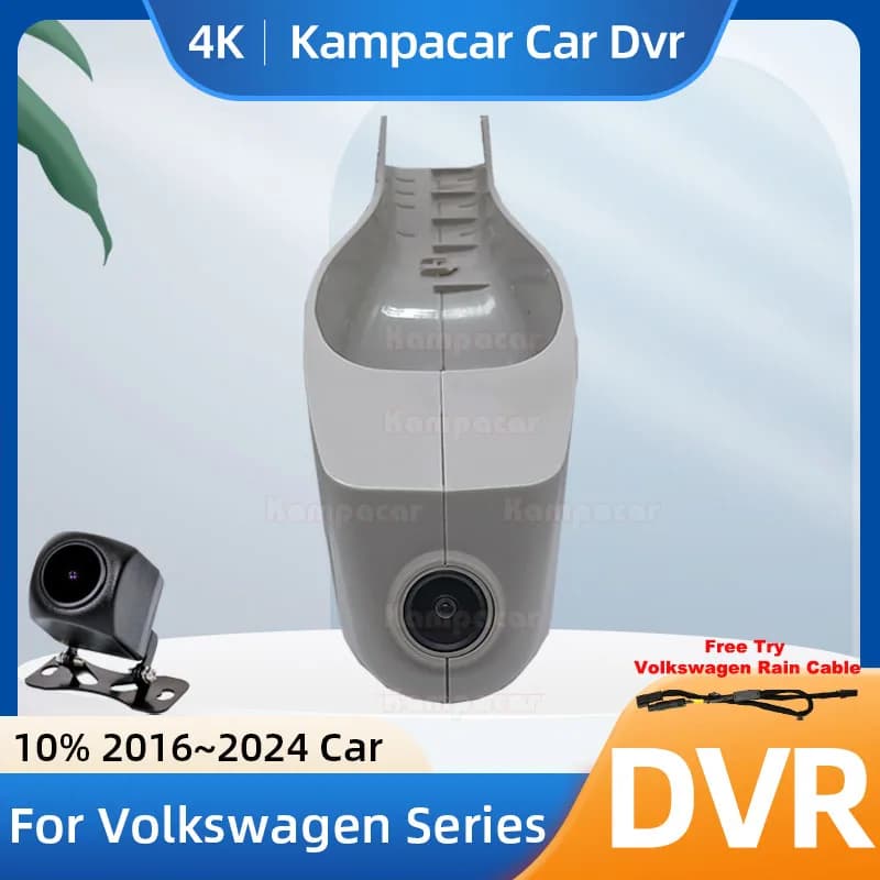 Kampacar VW16-4K 2160P Wifi DashCam Camera Video Recorder For Volkswagen VW Golf Polo Jetta Tiguan Taos 2016-2024 10% Car Dvr