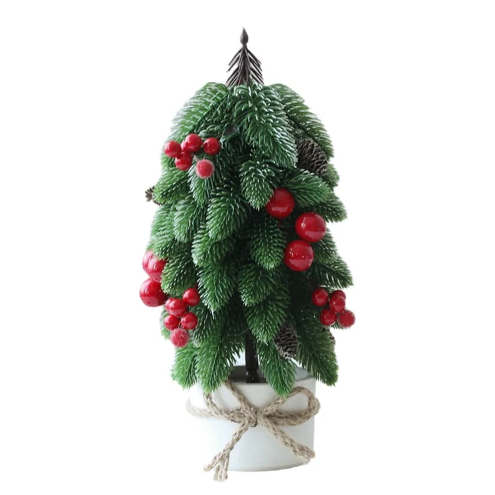 Artificial table Christmas tree Decorative Simulation ornament for Christmas tree Mini with berries Christmas tree Pot plants