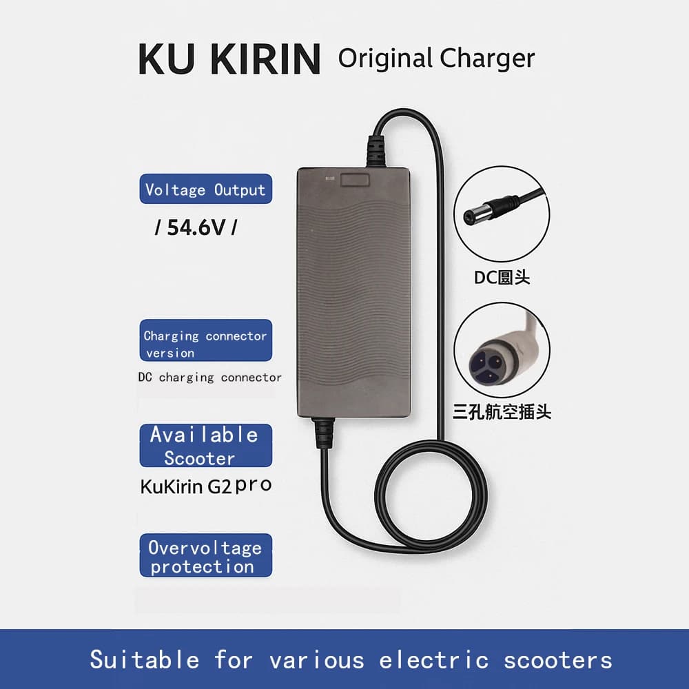 KuKirin caricabatteria originale per scooter 54.6V2A PER G2Pro OEM caricabatteria al litio per scooter elettrico parte originale
