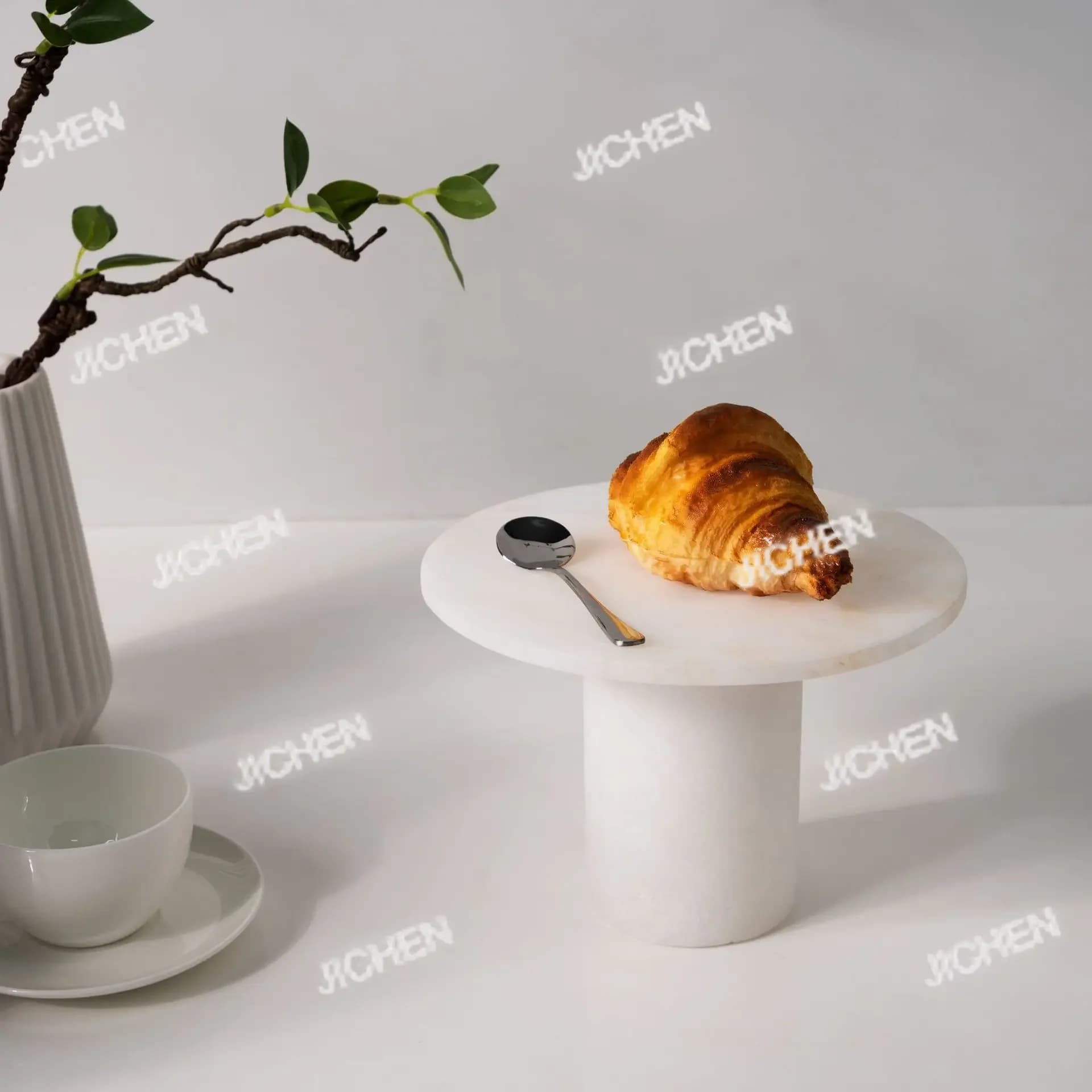 Vassoio Moderno HN in Marmo Naturale Cinese per Frutta Secca e Snack, Decorazione Creativa da Tavolo per Sala Espositiva