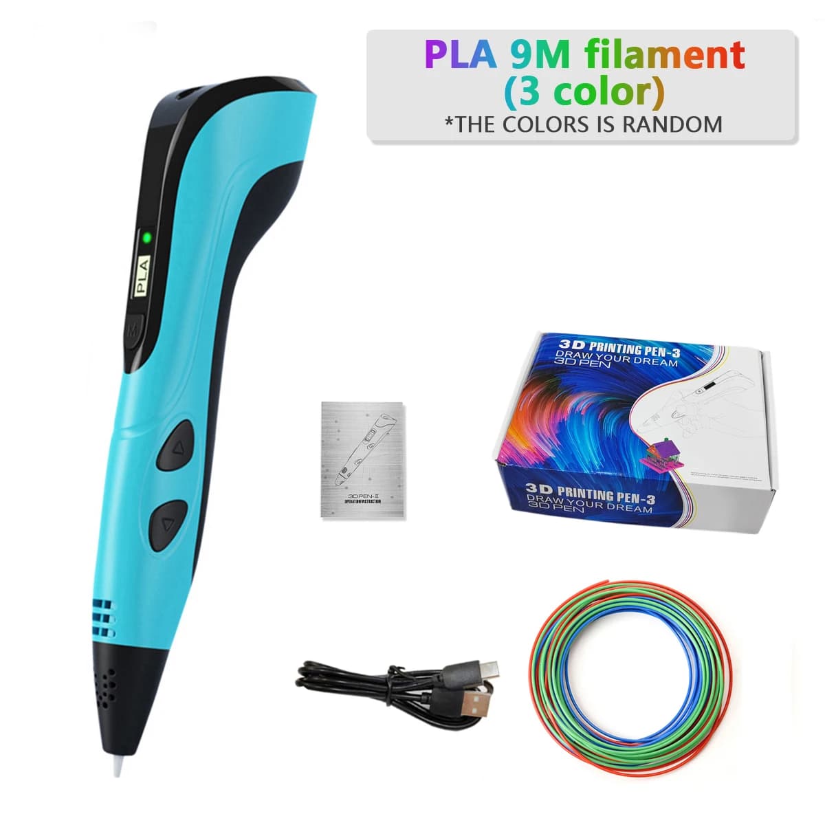 Nuova Penna 3D 2026 per Bambini, Set Regalo Creativo Fai-da-te per Compleanno e Natale, con Display LCD e Filamento PLA