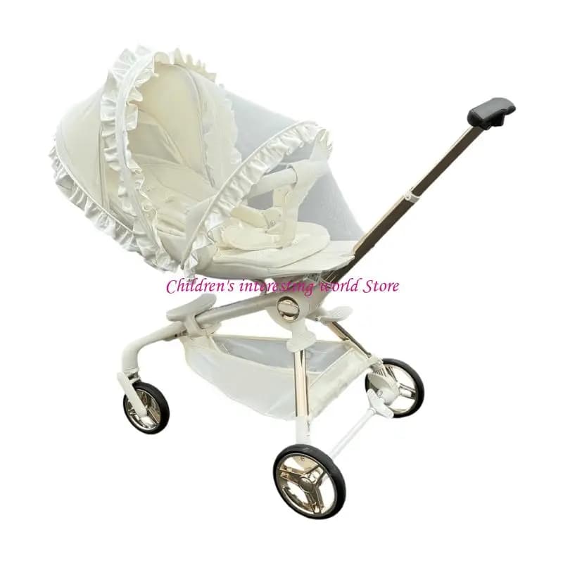 Passeggino traspirante Tenda a baldacchino per protezione completa set rapido set pizzo morbido per bambini Accessori