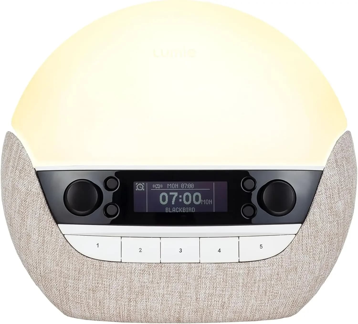 Luce Sveglia con Radio FM, Altoparlanti Bluetooth, Simulazione Alba e Tramonto, Luce Blu Diminuita per il Sonno