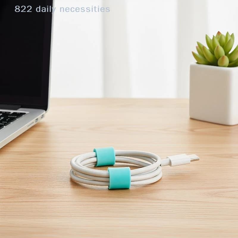 Organizzatore di Cavi in Silicone Pratico, Gestione Fili Regolabile, Avvolgicavo per Cavi Dati, per PC Desktop, Applicazioni Domestiche e Ufficio