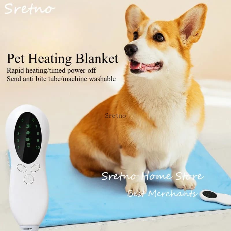 SRETNO Tappetino riscaldante per animali domestici, Coperta elettrica impermeabile, resistente ai graffi/morso per cani e gatti, Tappetini riscaldanti a temperatura costante