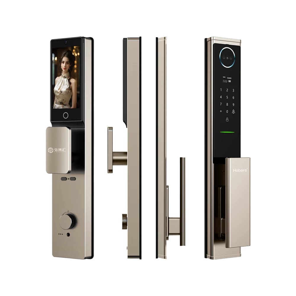High-end CNC Precision Engraving Smart Lock Dual-camera Face Recognition Fingerprint Password Home Smart Door Lock