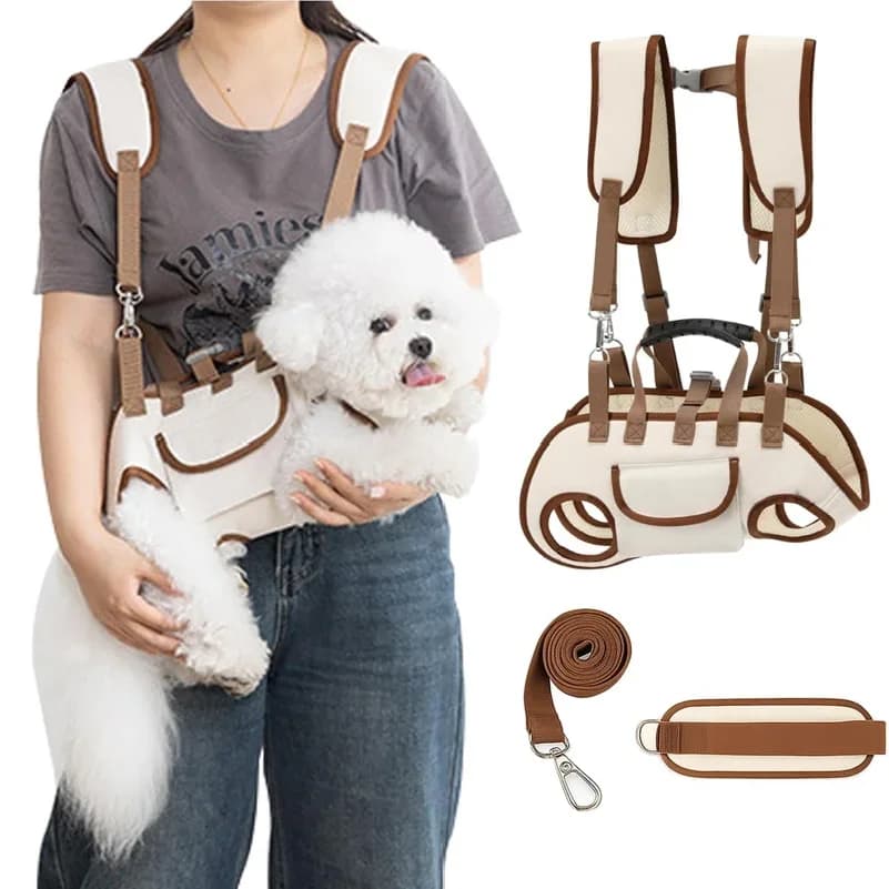 Multi-functional traction Dog bag go out portable breathable Pet bag Easy to Clean strap Adjustable for Senior or Injured Pets