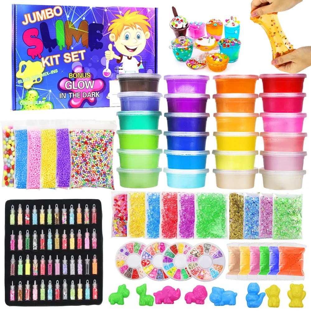 Set di melma di cristallo elasticizzato melma fai da te melma di burro giocattolo antistress set regalo di melma per bambini giocattoli di melma di argilla colorata