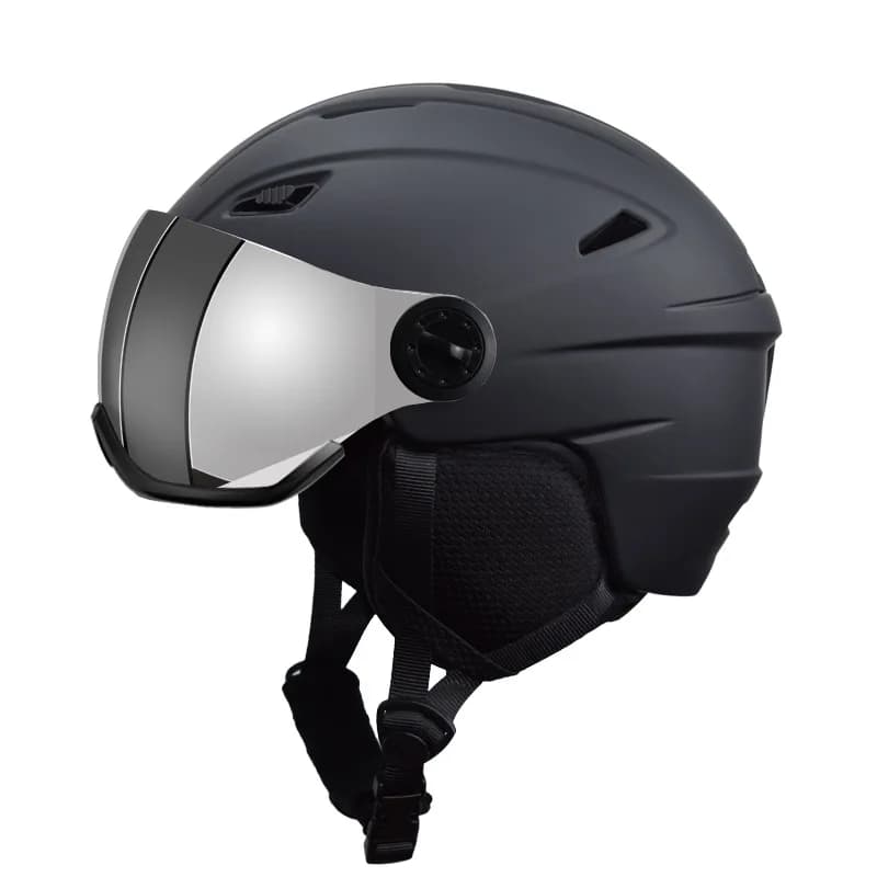 Casco da Sci con Occhiali Integrati, Casco da Neve per Sport all'Aperto, Caldo e Comodo per Adulti