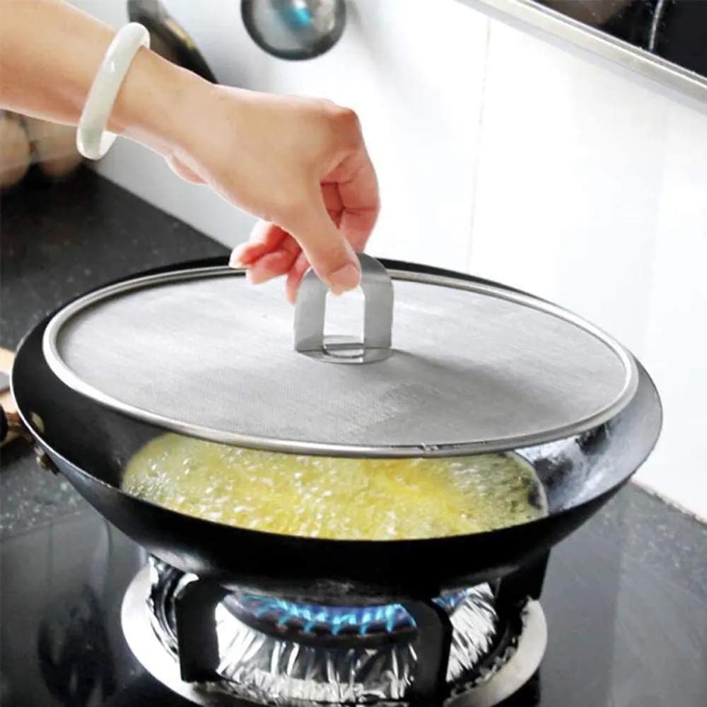 ABVT-Splash Pot Cover Grease Guard For Frying Pan,Temperature Resistant Pan Lid,Oil Cooking Tool Kitchen Accessories