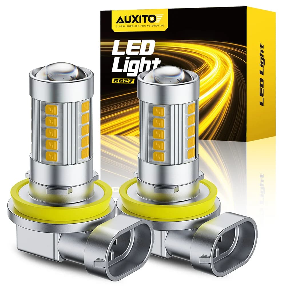 AUXITO 2 pezzi LED H8 H11 3000K proiettore fendinebbia con mini lente 360 Super H9 H16JP lampadine fendinebbia DRL lampada potente automatica 12V senza errori