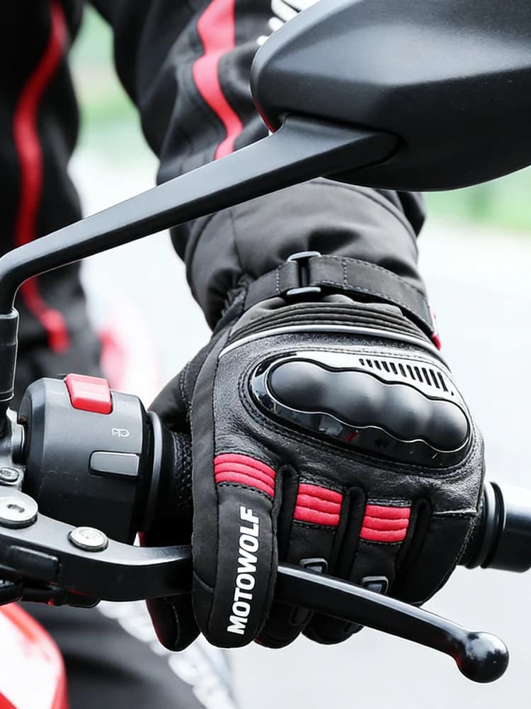 Guanti Invernali da Moto, Caldi, Antivento, Impermeabili, Riflettenti, Termici, in Velluto, con Funzione Touchscreen per Ciclismo