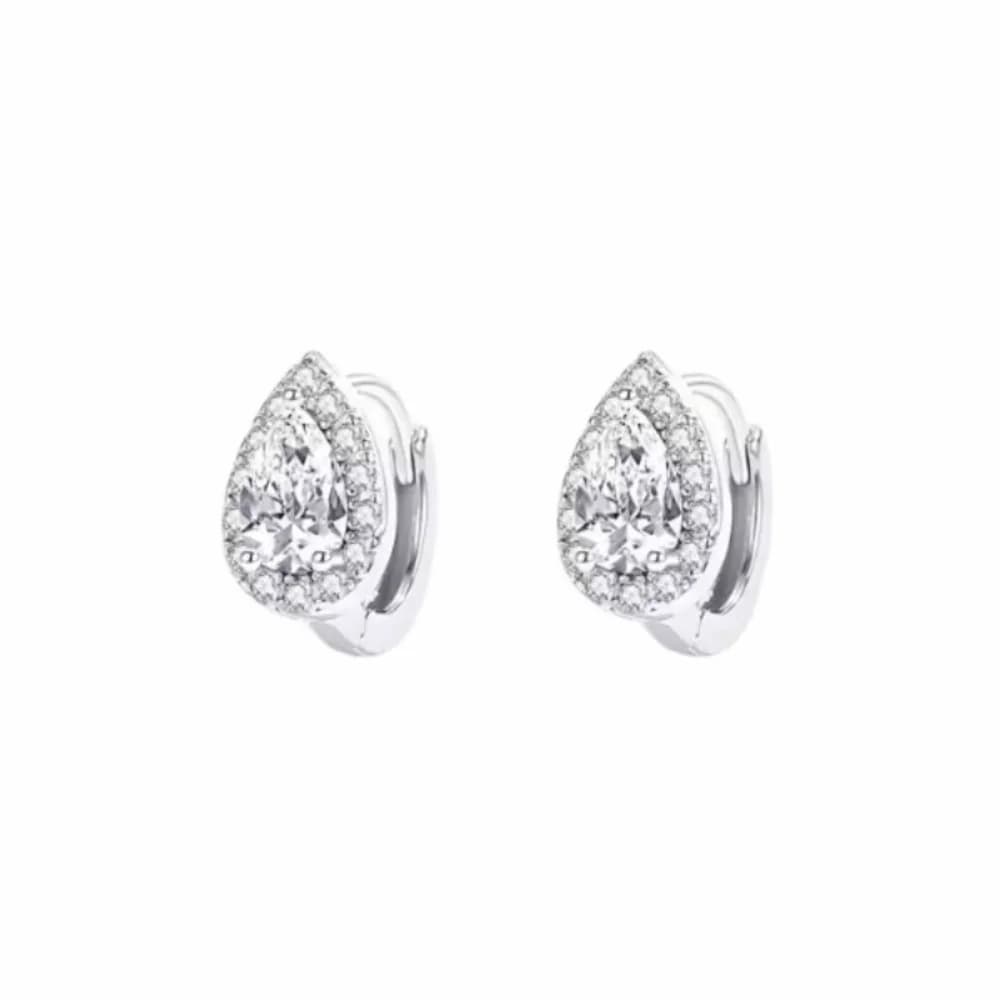 Nuovi Orecchini a Cerchio con Zirconi Scintillanti a Goccia, Orecchini a Perno a Goccia in Argento a Forma di Pera, Mini Accessori per Orecchini in Rame
