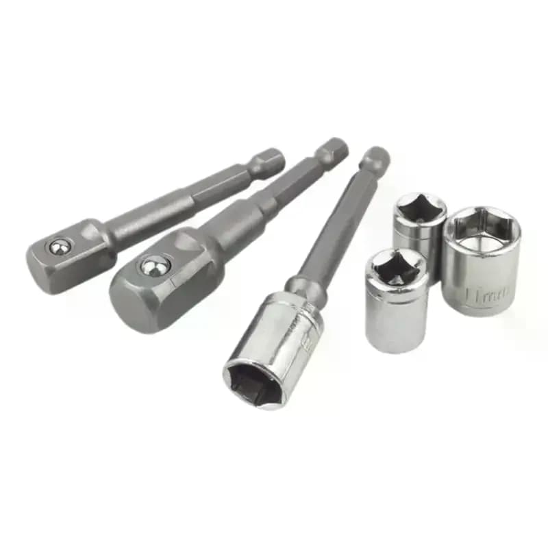 Set of 1/3-piece vanadium chrome steel compass adapters, EX 1/4 ", 3/8 ", 1/2 ", drill bit extensions, hexagonal tips set
