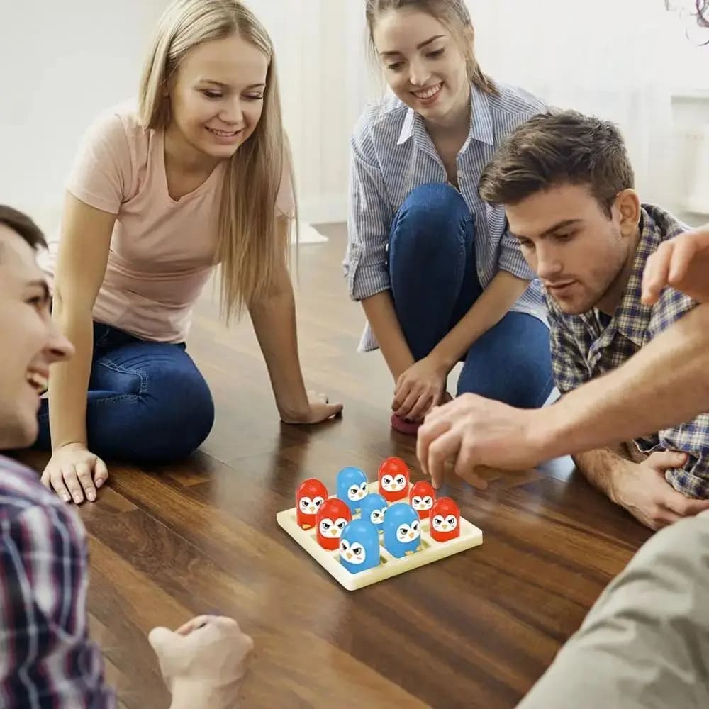 Gioco da Tavolo Tic Tac Toe per 2 Giocatori, Interattivo Genitore-Figlio, Grande Mangia Piccolo, Gioco Educativo Montessori XO