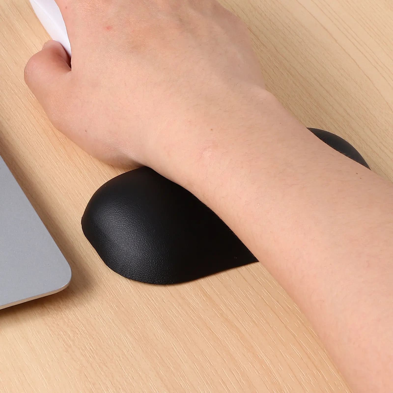Cuscino per il poggiapolsi del mouse, 2 pezzi, ergonomico, con supporto per posizione neutra, leggero e portatile, per laptop, desktop, giochi e ufficio