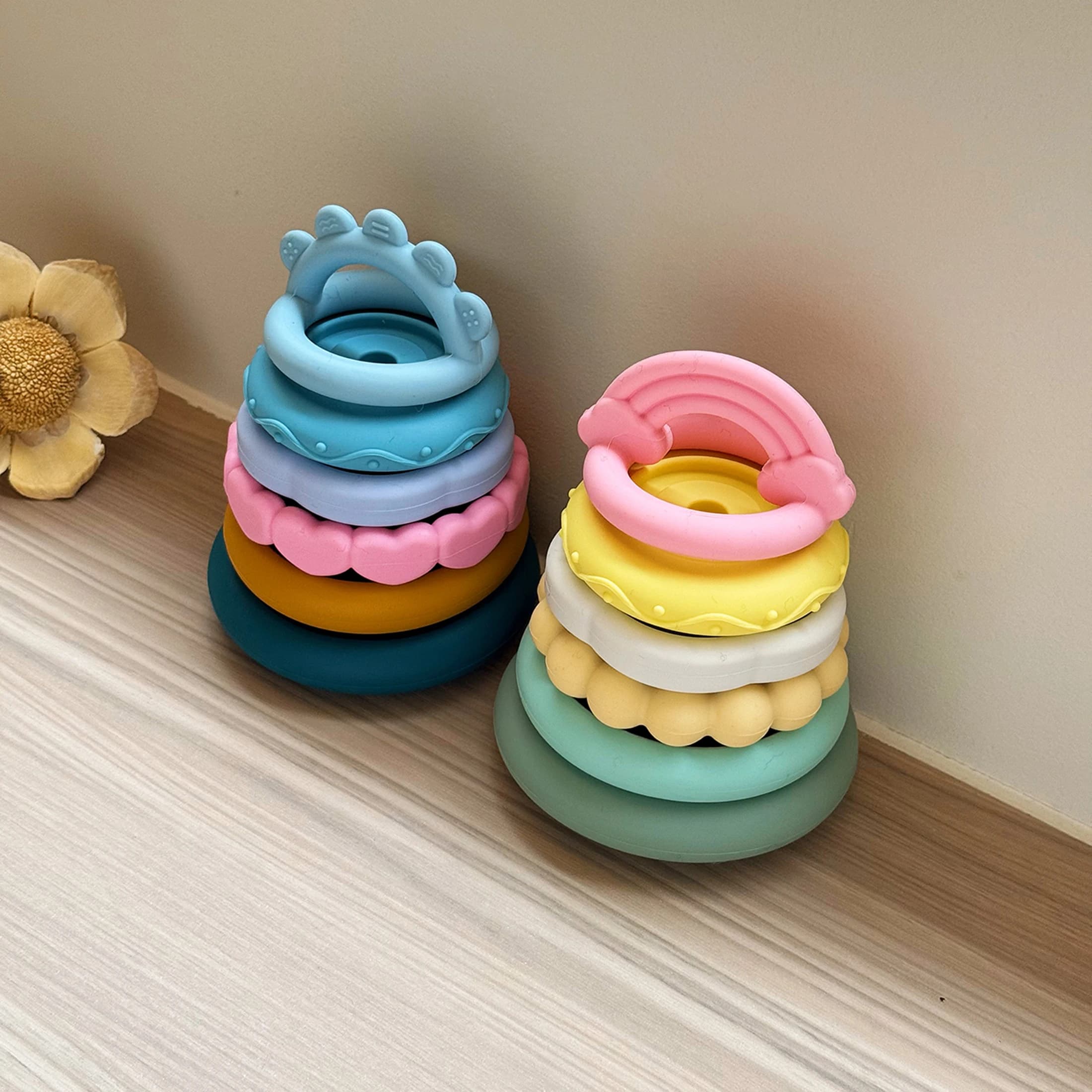 1Set morbidi blocchi di costruzione giocattolo massaggiagengive in silicone blocchi impilabili giocattoli per bambini giocattoli da costruzione gratuiti BPA giocattoli Montessori roba per bambini