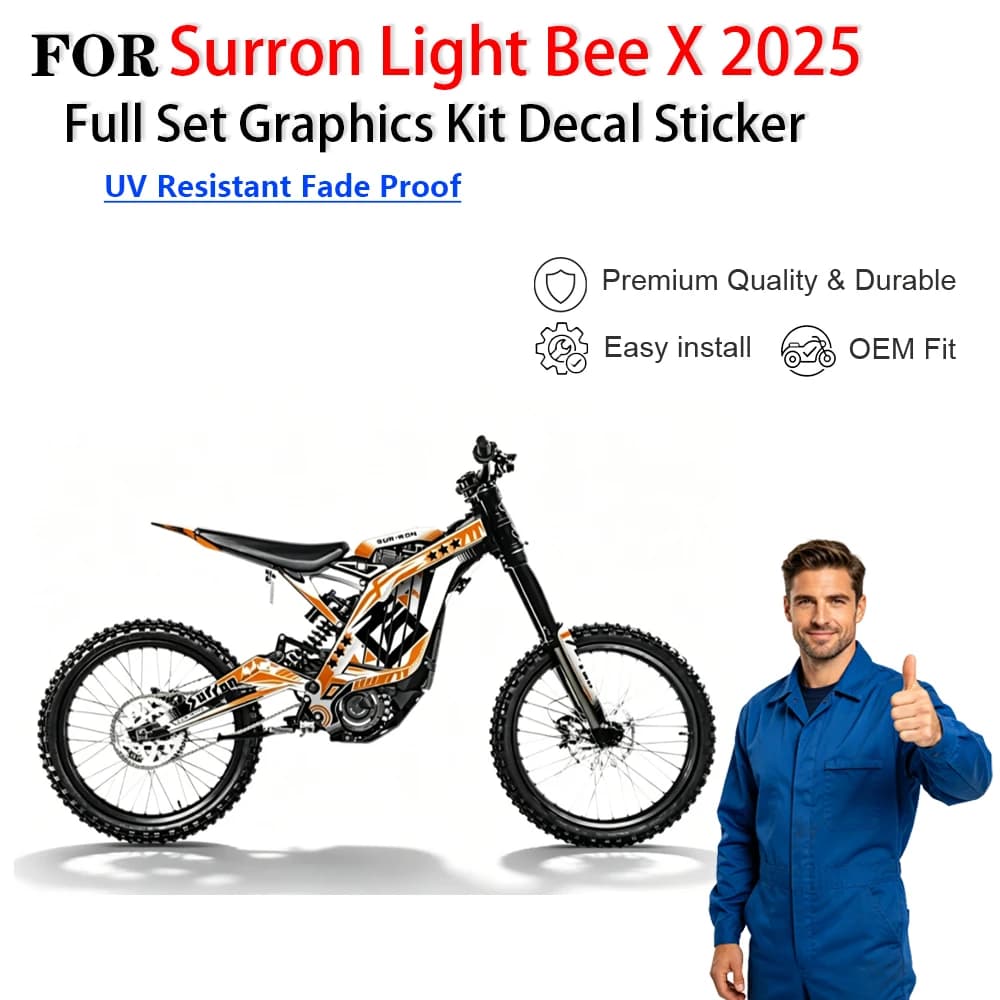 Full Set Graphics Kit Decal Sticker Vinyl Wrap for Surron Light Bee X 2025 Electric Dirt Bike Motorcycle Body